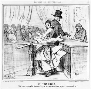 Turnstile at the Universal Exhibition in Paris, Cartoon from the 